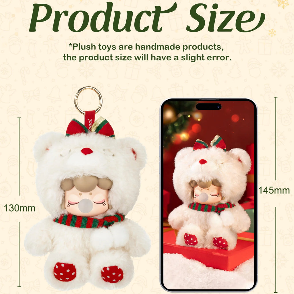 Nanci Christmas Bear Plush Pendant Collectible Plush Doll Toys Gift for Kids Friends Adults